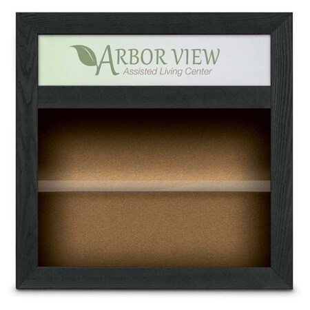 United Visual Products Outdoor Enclosed Combo Board, 42"x32", Satin Frame/Green & Cinnabar UVCB4232OD-GREEN-CINNABA